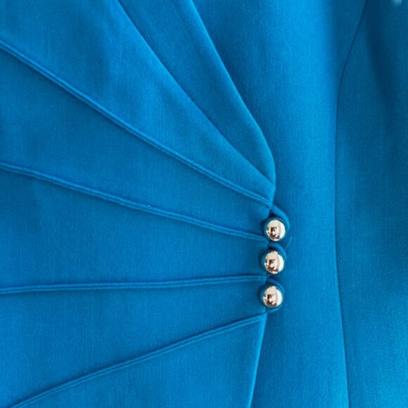 Tahari for Arthur Levine deep turqoise jacket, 0P. - Picture 4 of 7